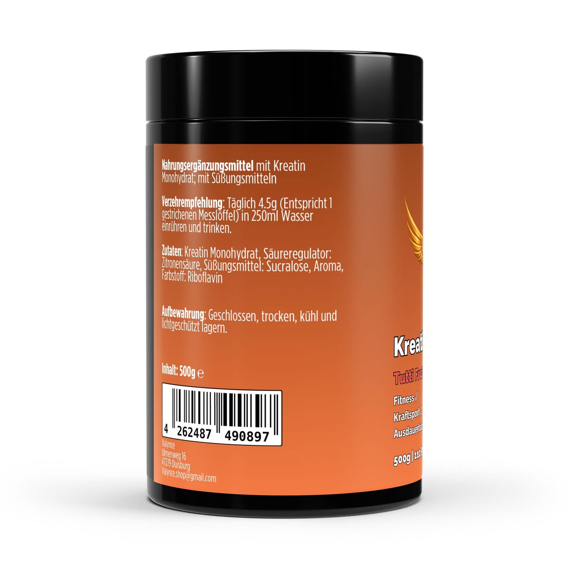 Kreatin Monohydrat mit Geschmack 500g - VALYNCE