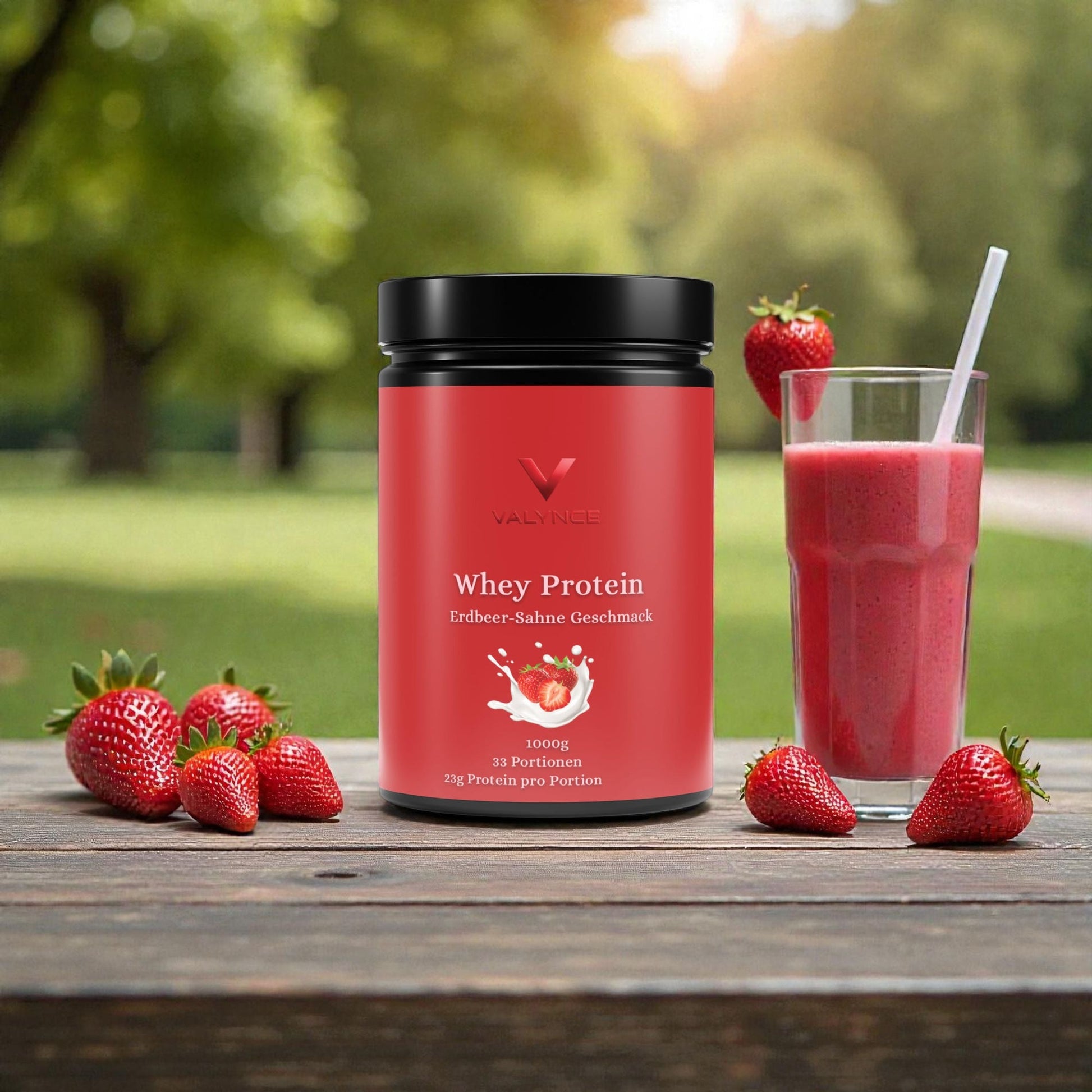 Premium Whey Protein Erdbeere - 1.000g - VALYNCE